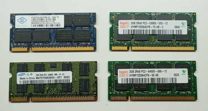 Laptop Geheugen 2GB - 2RX8 PC2, Computers en Software, RAM geheugen, Gebruikt, Laptop, 2 GB, Overige soorten, Ophalen of Verzenden