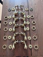 Lot de 5 paires de poignées de porte vintage – Métal doré, Bricolage & Construction, Enlèvement, Utilisé, Autres types