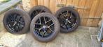 Kit jantes noir brillant 16 pouces et pneus hiver, Auto-onderdelen, Banden en Velgen, Ophalen, Gebruikt, 16 inch, Band(en)