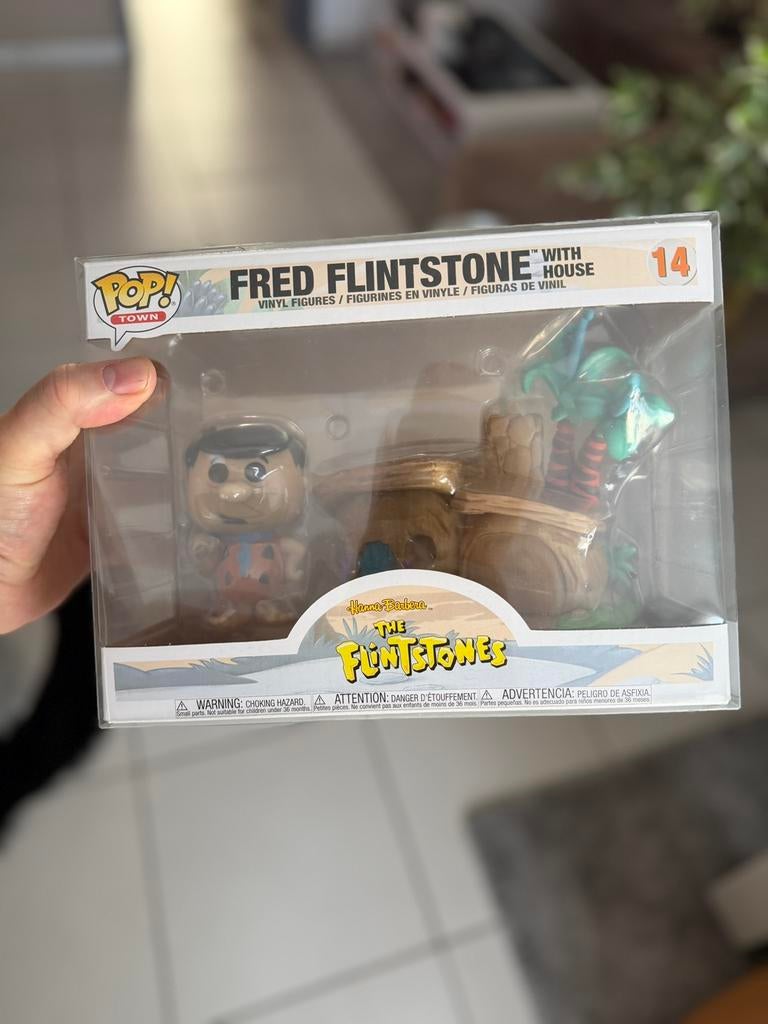 Pop fred flintstone avec la maison 14 avec protection, Verzamelen, Ophalen, Zo goed als nieuw