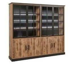 Vitrine boeken kast kast living met glazen deuren 234x211x48, Huis en Inrichting, Ophalen, Met deur(en), 200 cm of meer, Zo goed als nieuw