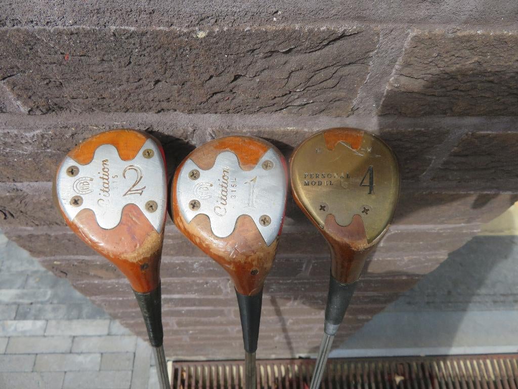 3 vintage Houten Wood clubs 1-2-4 Citation 315 Persimmon, Sport en Fitness, Golf, Ophalen, Gebruikt, Club, Overige merken