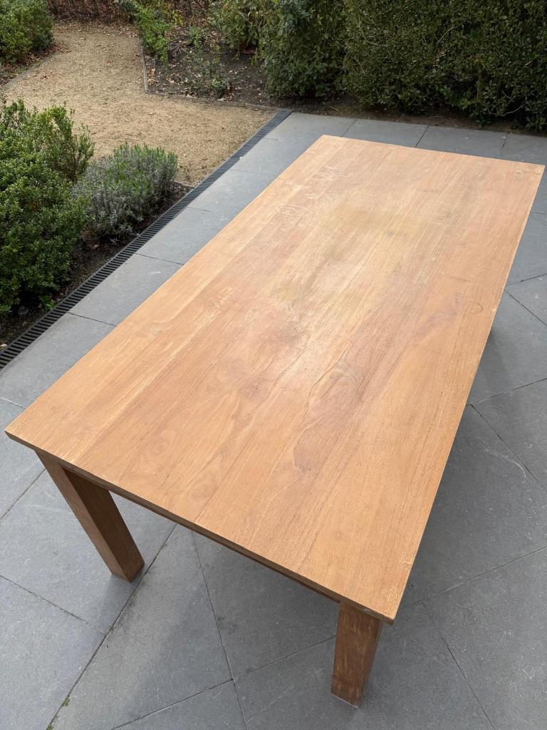 Tafel, Huis en Inrichting, Tafels | Eettafels, Gebruikt, 50 tot 100 cm, 150 tot 200 cm, Vijf personen of meer, Rechthoekig, Teakhout