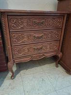 Commode bois 3 tiroirs, table de salon et armoire de hall, Maison & Meubles, 3 ou 4 tiroirs, 25 à 50 cm, Moins de 100 cm, Très travaillé