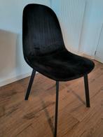 4 zwarte stoelen met stoffen bekleding en poten in staal, Ophalen, Gebruikt, Zwart, Vier