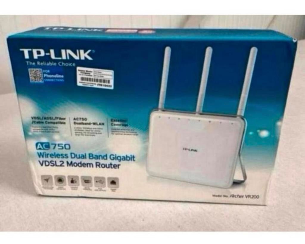 Modem-routeur TP-LINK Archer VR200 AC750 VDSL vdsl2 port USB, Enlèvement ou Envoi, Comme neuf, Routeur avec modem