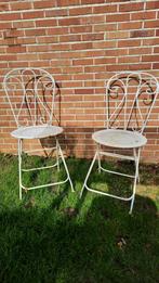 2 vintage Franse bistro tuinstoelen uit smeedijzer, Enlèvement