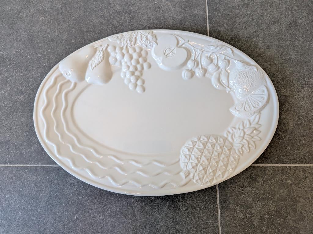 Ovale schotel A Santos 9001 met fruitmotief, Ophalen, Effen, Porselein, Schaal of Schalen