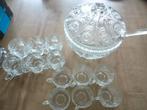 glazen set met punch kom, Antiek en Kunst, Ophalen