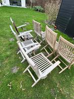 6 terrasstoelen te koop, Ophalen, Gebruikt, Teakhout, Inklapbaar