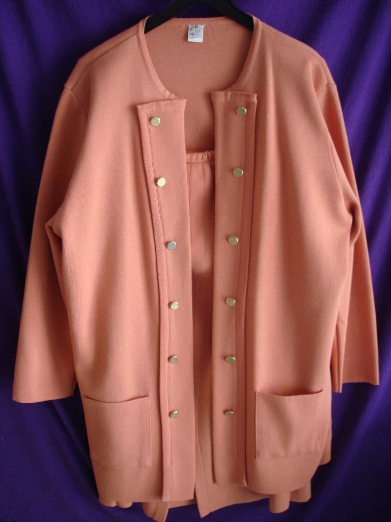 Mooi kostuum bestaande uit lange rok en lange geklede vest., Merino & Filato Folco, Kostuum of Pak, Overige kleuren, Maat 42/44 (L)