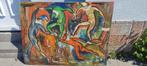 Huile sur panneau artlequin signe Willy vandenweghe, Antiquités & Art, Art | Peinture | Classique, Enlèvement