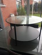 Ronde salon of bijzettafel met glas, Ophalen, Glas