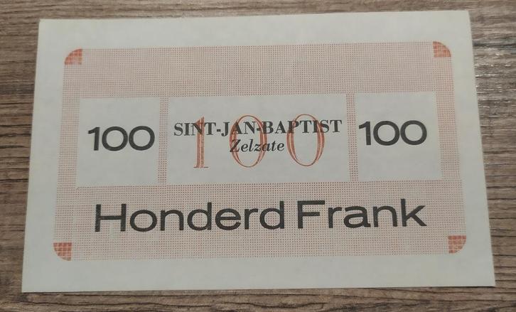 Frais de fondation - 100 Frank Sint-Jan-Baptist Zelzate, Timbres & Monnaies, Billets de banque | Belgique, Billets en vrac, Enlèvement ou Envoi
