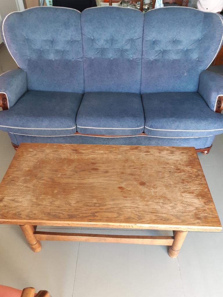 Salon, Maison & Meubles, Canapés | Salons, Utilisé, Quatre personnes ou plus, Bois, Tissus, Enlèvement