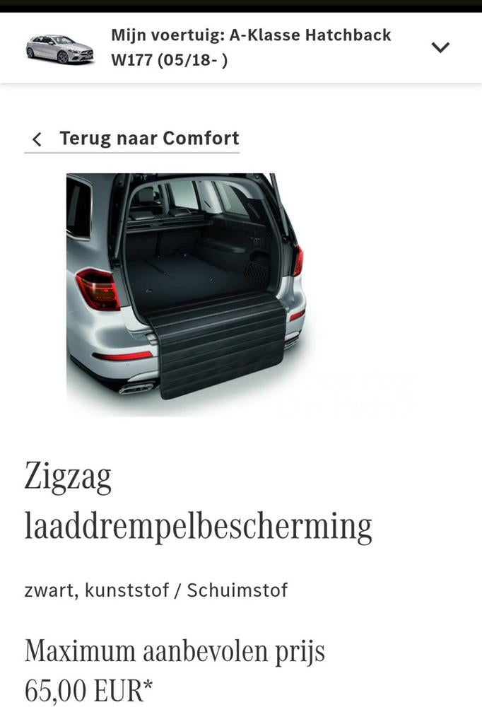 Mercedes zigzag bumperbeschermer, Autos : Divers, Tapis de coffre, Enlèvement, Comme neuf