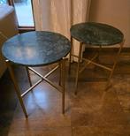 2 bijzettafeltjes, Huis en Inrichting, Ophalen, Zo goed als nieuw, Rond, Metaal of Aluminium