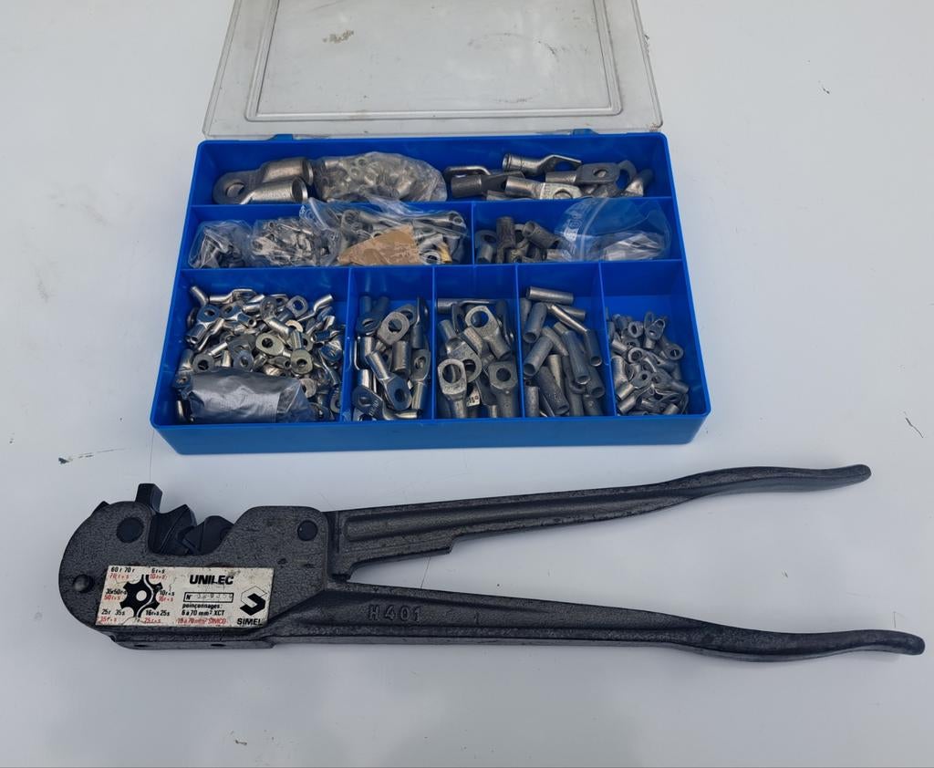 Pince à sertir et pinces à sertir Unilec Simel (6-70 mm²) +, Bricolage & Construction, Enlèvement, Utilisé