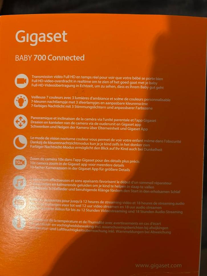 À vendre, moniteur pour bébé. Gigaset baby 700 connecté, Enfants & Bébés, Babyphones, Neuf, 250 mètres ou plus, Caméra, Digital