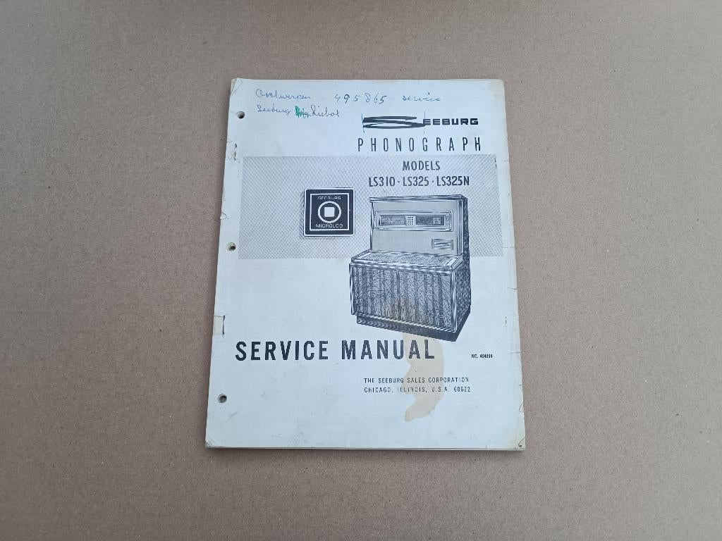 Service Manual Seeburg LS3 (1969) jukebox, Verzenden, Seeburg