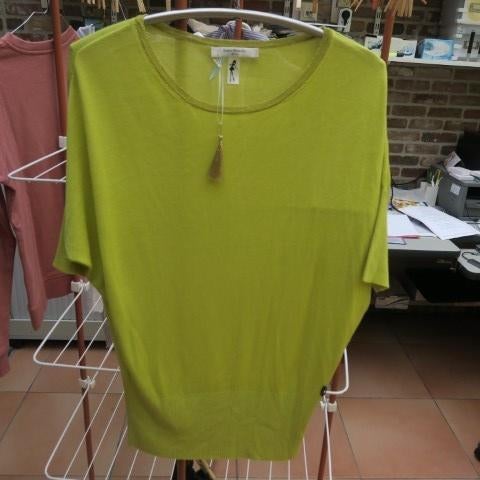 Fijn pulleke nieuw limoen boord onderaan Dame Blanche mt 44, Dame Blanche, Taille 42/44 (L), Neuf, Jaune