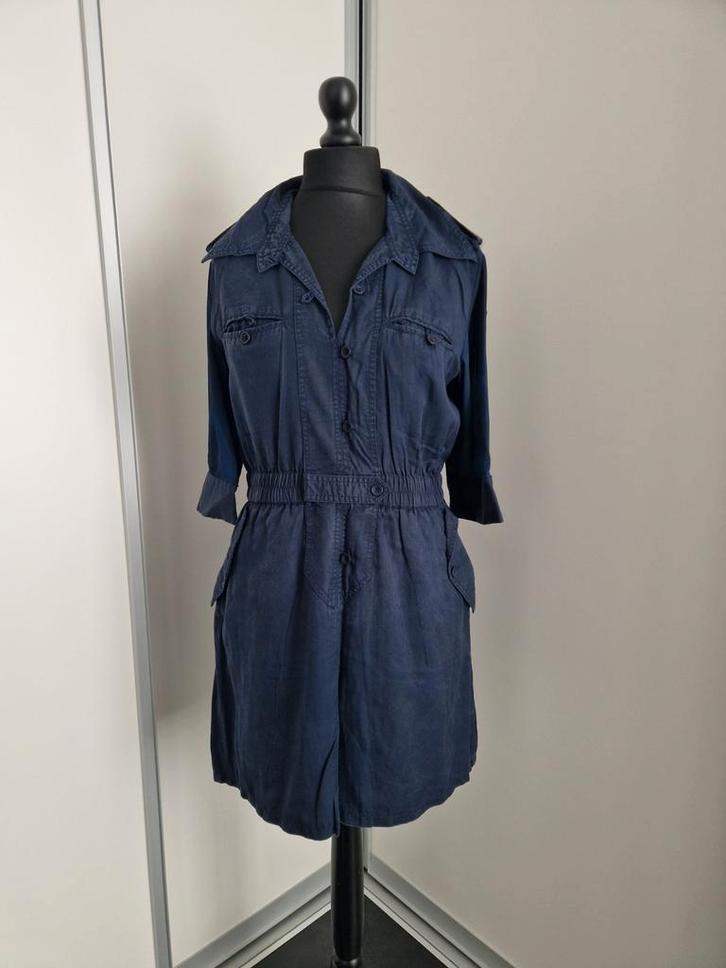 Robe été, manches 3/4, bleue jeans, Desigual, Taille 40, Kleding | Dames, Jumpsuits, Nieuw, Maat 38/40 (M), Blauw, Ophalen of Verzenden