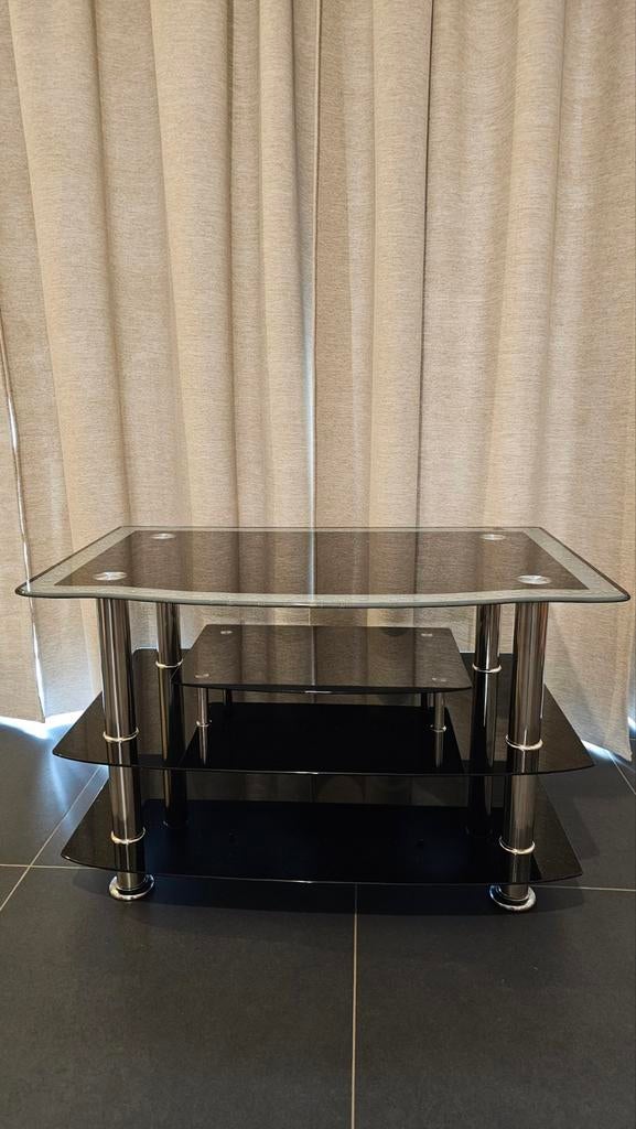 Table TV en verre, Maison & Meubles, Tables | Tables de salon, 50 à 100 cm, Comme neuf, Verre, 50 à 100 cm