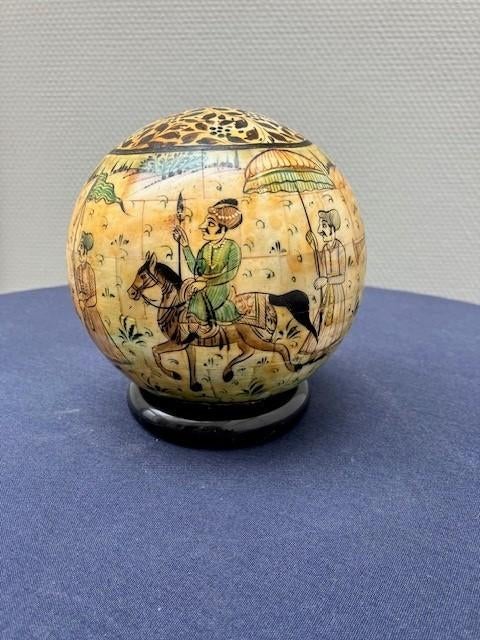 Vintage handgeschilderde decoratieve bol, Antiek en Kunst, Ophalen of Verzenden