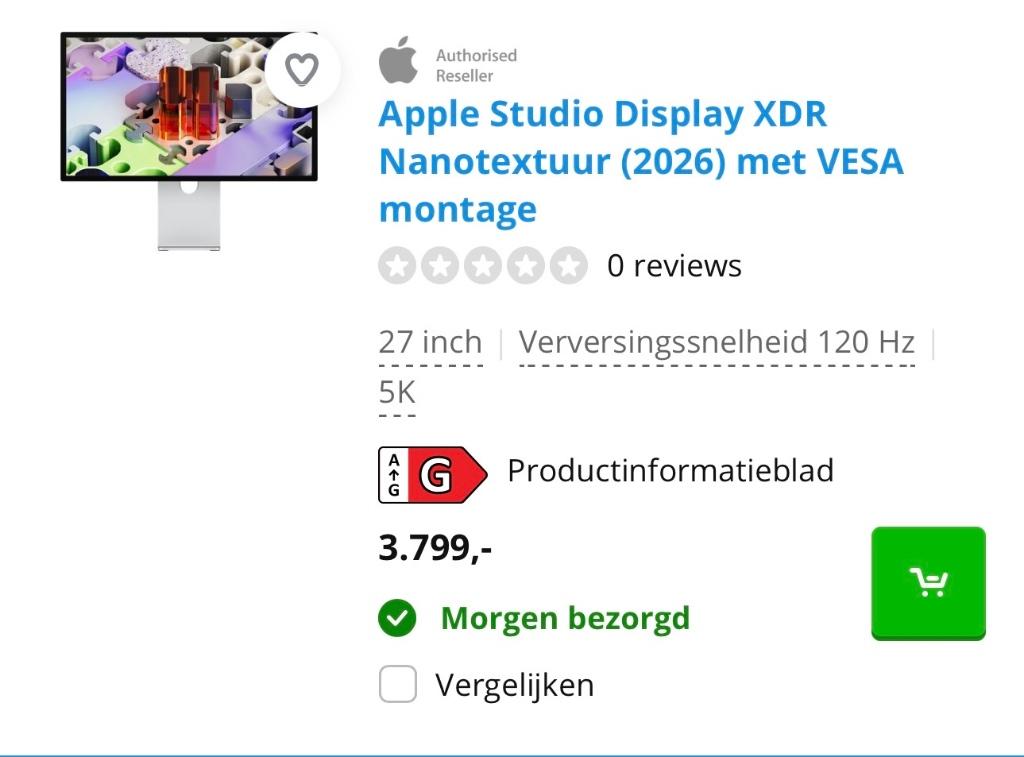 Apple studio display 2026 KORTING, Computers en Software, Monitoren, Nieuw, Ophalen