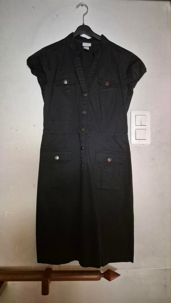 Petite robe noire casual, Maat 38/40 (M), H&M, Zwart, Ophalen of Verzenden
