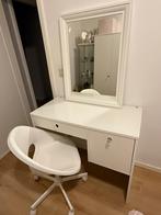 Toilettafel van Ikea inclusief spiegel & bureaustoel, Huis en Inrichting, Ophalen, 100 tot 150 cm, Klassiek, Zo goed als nieuw