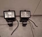 Deux projecteurs halogène avec détecteur de mouvement 120W, 50 à 250 watts, Enlèvement ou Envoi, Détecteur de mouvement, Spots