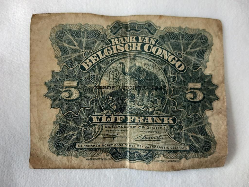 Bankbiljet Banque du Congo Belge, Ophalen, Overige landen, Los biljet