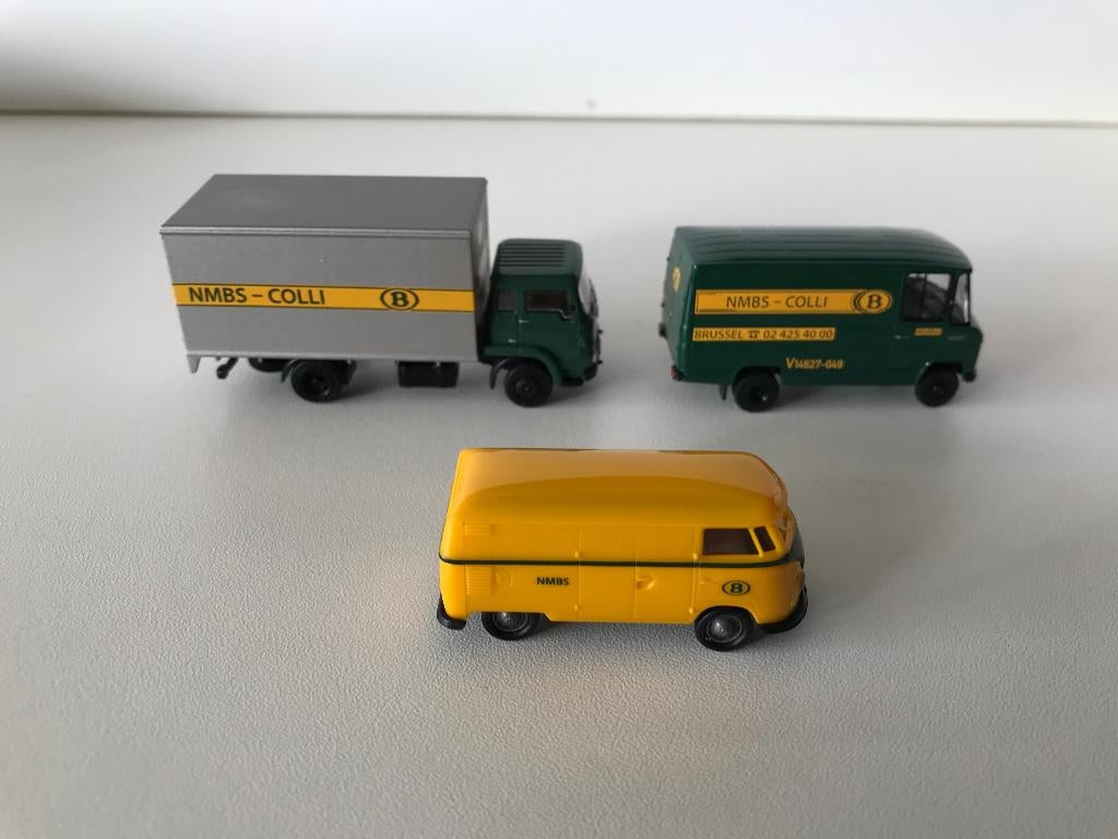 BREKINA - SNCB / NMBS COLLI - 3 VÉHICULES - 1/87, Envoi, Neuf, Bus ou Camion, Brekina