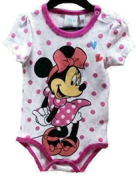 Minnie Mouse Rompertje Wit - Maat 50/56 - 74/80 - 86 -Disney, Kinderen en Baby's, Babykleding | Maat 74, Nieuw, Meisje, Nacht- of Onderkleding