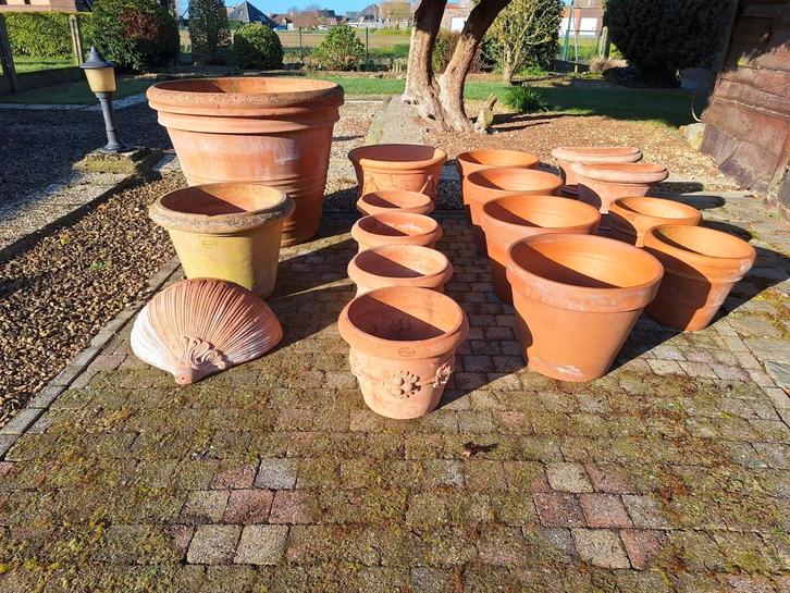 Italiaanse terracotta bloempotten, Tuin en Terras, Bloempotten, Terracotta, Ophalen