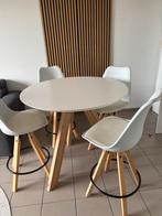 Hoge tafel en 4 stoelen, Huis en Inrichting, Tafels | Eettafels, Ophalen, Zo goed als nieuw