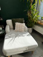 Stijlvolle chaise longue – crème wit (afneembare hoezen), Une personne, Enlèvement, Utilisé, Tissus