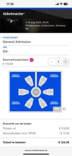 Ticket Ed Sheeran 08/08 Antwerpen, Eén persoon, Augustus