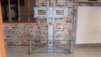 Meuble TV en verre, avec support métal pivotant, 25 à 50 cm, Verre, Comme neuf, 100 à 150 cm