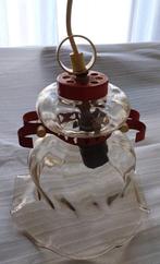 Suspension vintage en verre brun claire., Maison & Meubles, Lampes | Suspensions, Métal, Enlèvement, Utilisé, Moins de 50 cm