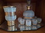 Art Deco glaswerk: vaas & karaf met 6 glaasjes, Antiek en Kunst, Ophalen