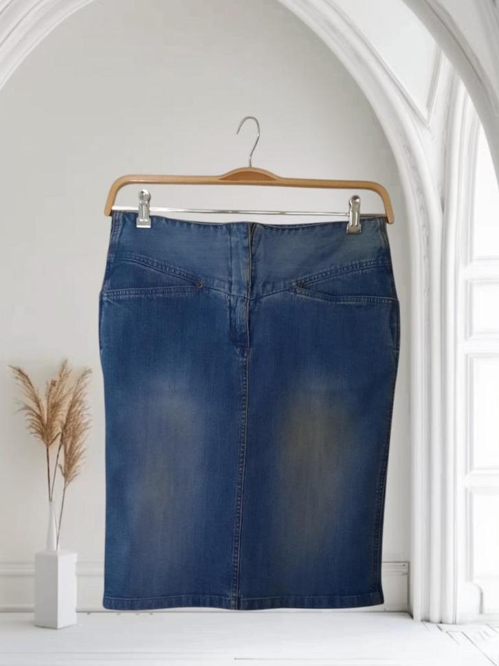 Jupe en jeans " Hennes H&M ", Kleding | Dames, Rokken, Zo goed als nieuw, Maat 38/40 (M), Blauw, Knielengte, Ophalen of Verzenden