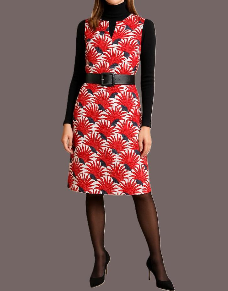 Bogner katoenen jurk met voering maat 36/38, Kleding | Dames, Jurken, Zo goed als nieuw, Maat 38/40 (M), Rood, Knielengte, Ophalen of Verzenden