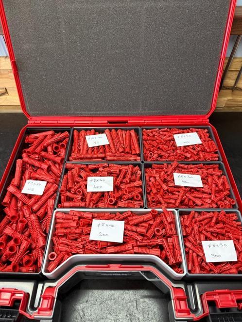 Koffer met Hilti pluggen, chevilles, Doe-het-zelf en Bouw, Gereedschap | Machine-onderdelen en Toebehoren, Nieuw, Ophalen of Verzenden
