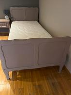 Vintage eiken 1 pers bed+ 2 nachttafels+ latoflex +matras, Ophalen, Zo goed als nieuw, Hout