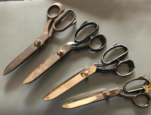 4 vintage naai scharen. Uit staal., Hobby en Vrije tijd, Naaien en Fournituren, Gebruikt, Ophalen of Verzenden