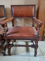 zware eiken stoelen met armleuning, Huis en Inrichting, Ophalen, Hout, Zo goed als nieuw, Drie