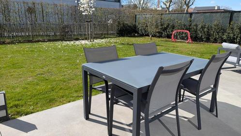 Bristol tuinset 4 personen, Tuin en Terras, Tuintafels, Gebruikt, Rechthoekig, Aluminium, Ophalen
