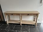 Eiken sidetable / wandtafel Henriette, Landelijk & klassiek, 25 tot 50 cm, 150 tot 200 cm, Rechthoekig